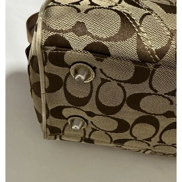 Coach Soho F12317 Signature Patchwork Satchel Vintage Y2K Jacquard C Logo Gold - Picture 12 of 16